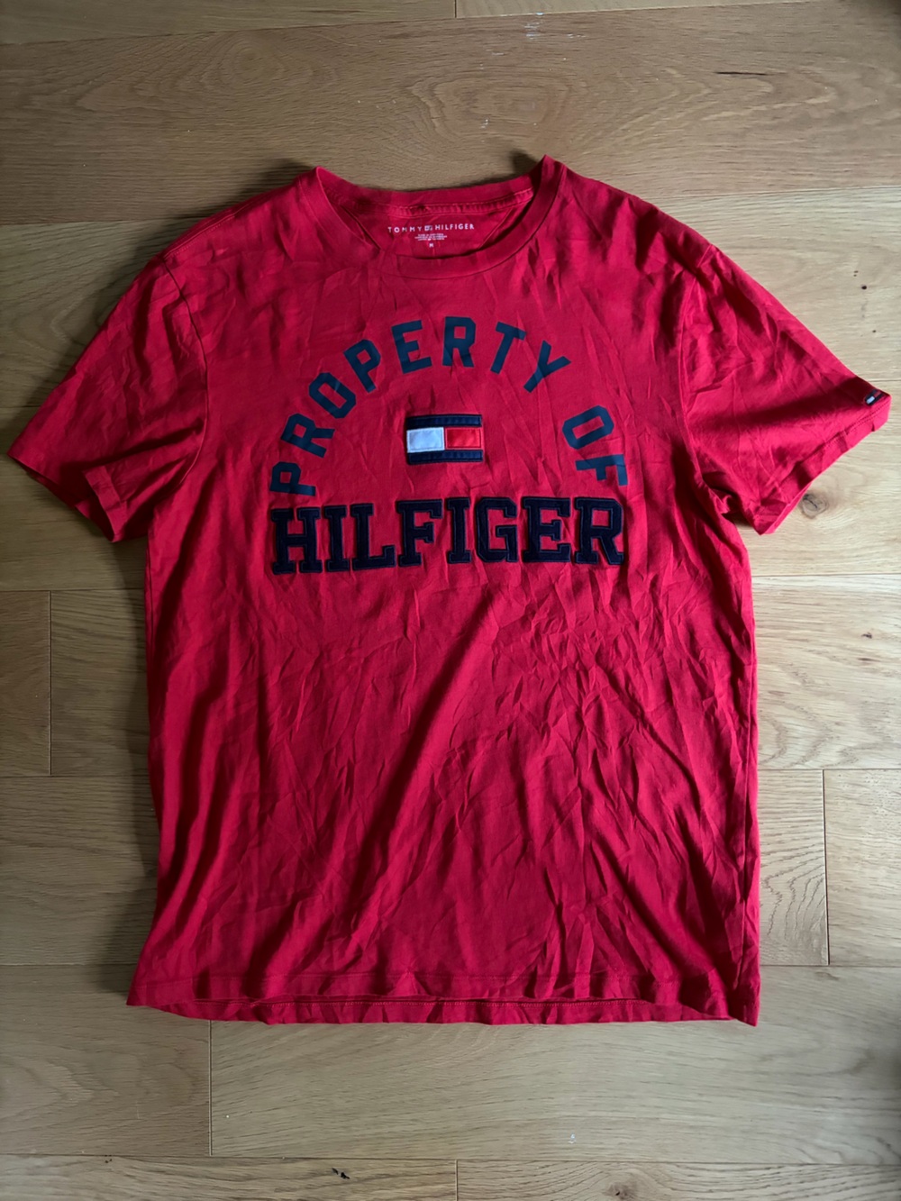 Tommy Hilfiger Red Tee with Navy Lettering